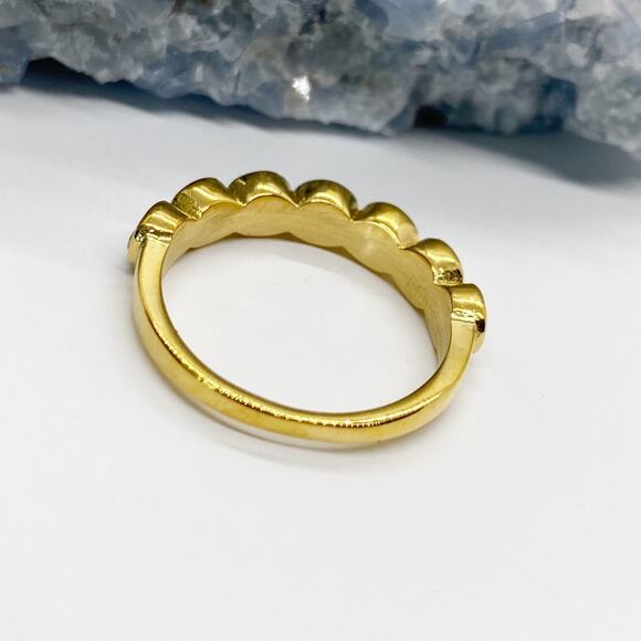 NEW Gold & Purple Zirconium Gemstone Statement Ring - Picture 16 of 16